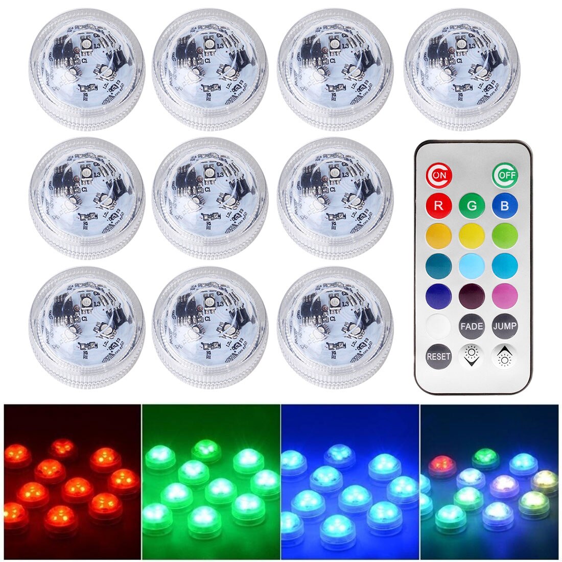 Onderwater Licht IP68 Waterdichte Batterij Operated Multi Kleur Dompelpompen Led Voor Aquarium Vijver Zwembad Wedding Party