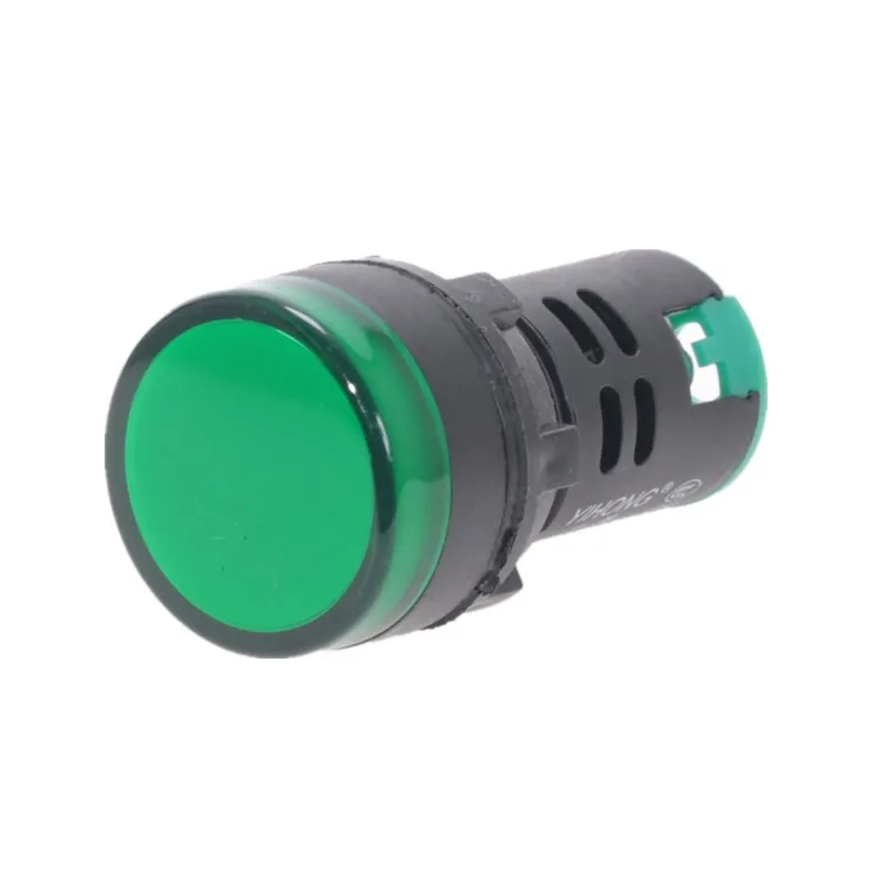 10Pcs Green Button 22mm Panel Mount LED Power Indicator Pilot Signal Light Lamp AD16-22 12V 24V 110V 220V