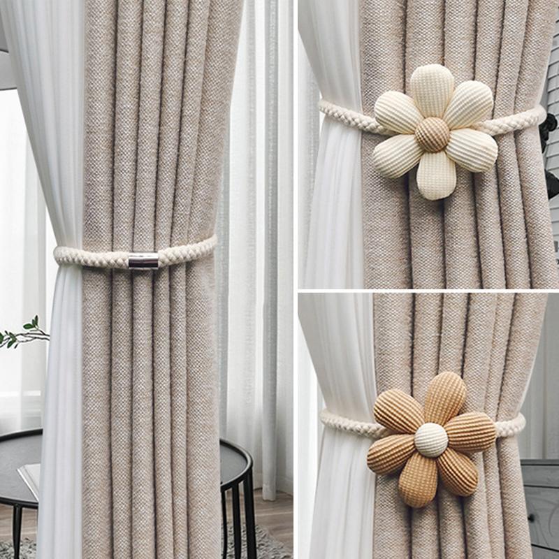 Vorm Gordijn Tieback 1 Stuks Bloem Elastische Band Gordijn Gespen Magnetische Gesp Gordijn Touw Houders Kinderkamer Home Decor