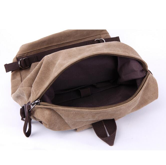 070717 mannen casual canvas rugzak dubbele schoudertas