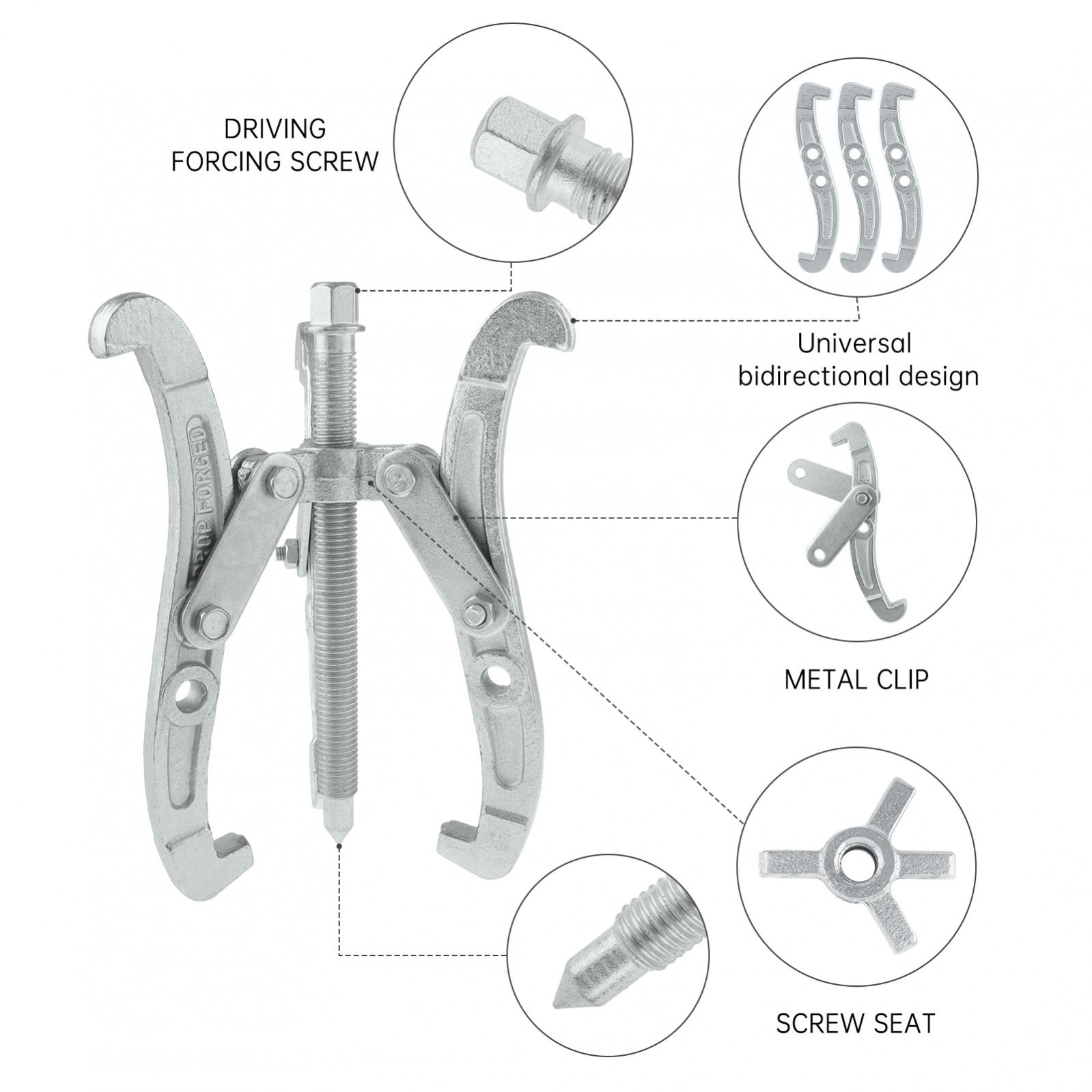 3/4/6/8/10 Inch Gear Puller High Carbon Steel Forging Three Claws Claw Puller Removal Tool for Gears /Pulleys / Bearings ﻿