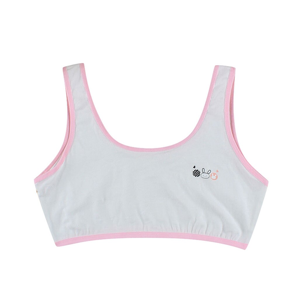Kids Girls Underwear Foam Bra Vest Children Underclothes Sport Undies Clothes Training Push Up Bra Vest Sports Underwear#40: Pink