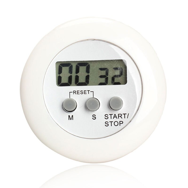 Ronde Magnetische LCD Digital Kitchen Countdown Timer Alarm met Stand Wit Kookwekker Praktische Koken Timer Wekker