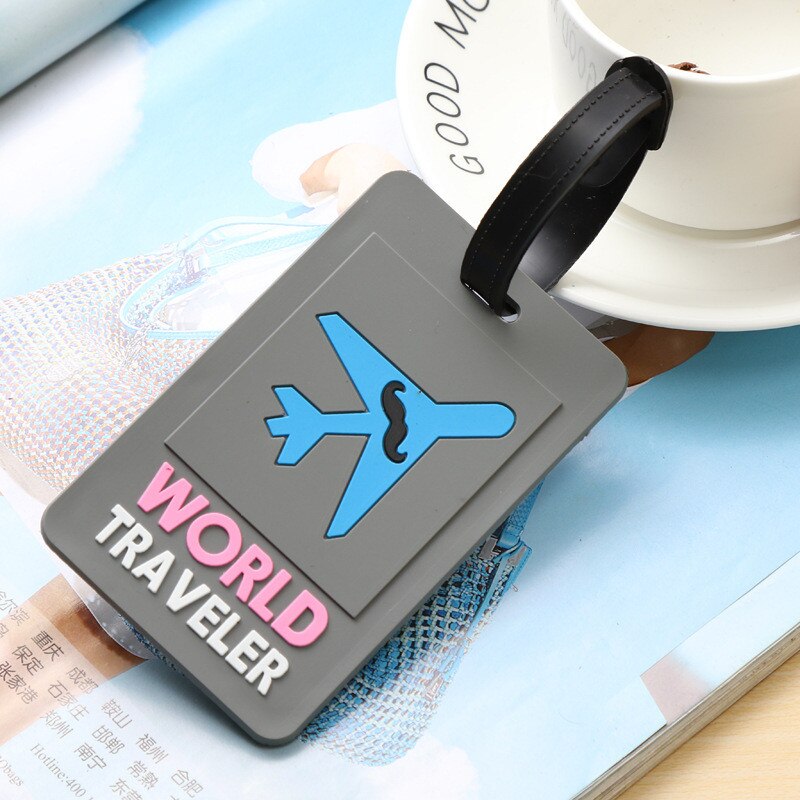 Luggage&bags Accessories Cute Novelty Rubber Funky Travel ID Addres Holder Label Straps Suitcase Luggage Tags: gray