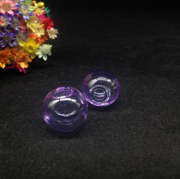 50 pcs 16mm color mix rodada Orb bola forma globo de vidro bolha com 4mm buraco vidro vial pingente diy garrafa de vidro cúpula frasco colar: purple