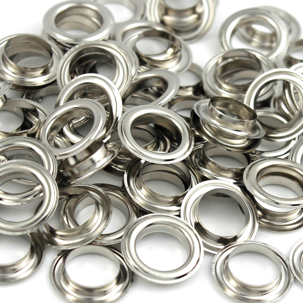 Œillets en laiton avec rondelle de 8mm, 100 ensembles, anneaux ronds pour chaussures, sac, chapeau, ceinture, #600: Silver