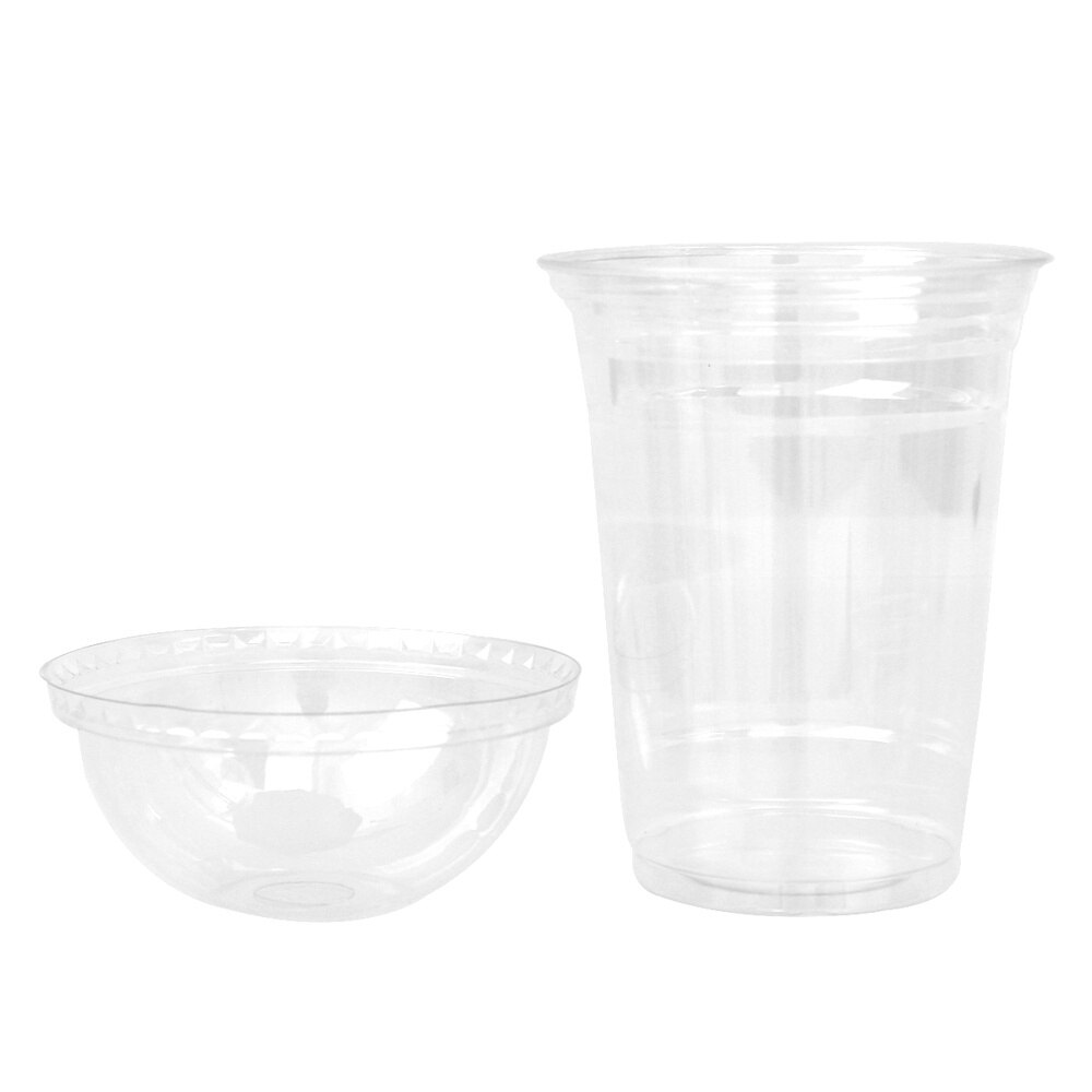 50pcs Disposable Transparent Cup Cups Cold Drinks Takeaway Packaging (with Dome Lid): As Shown