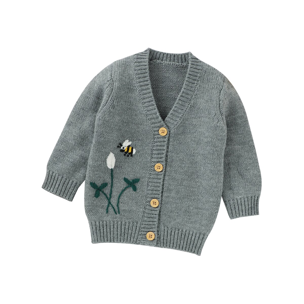 Flicka tröjor koftor höst långärmade spädbarn barn bebe stickade kappor vinter ytterkläder småbarn stickade jackor button up: B / 12m