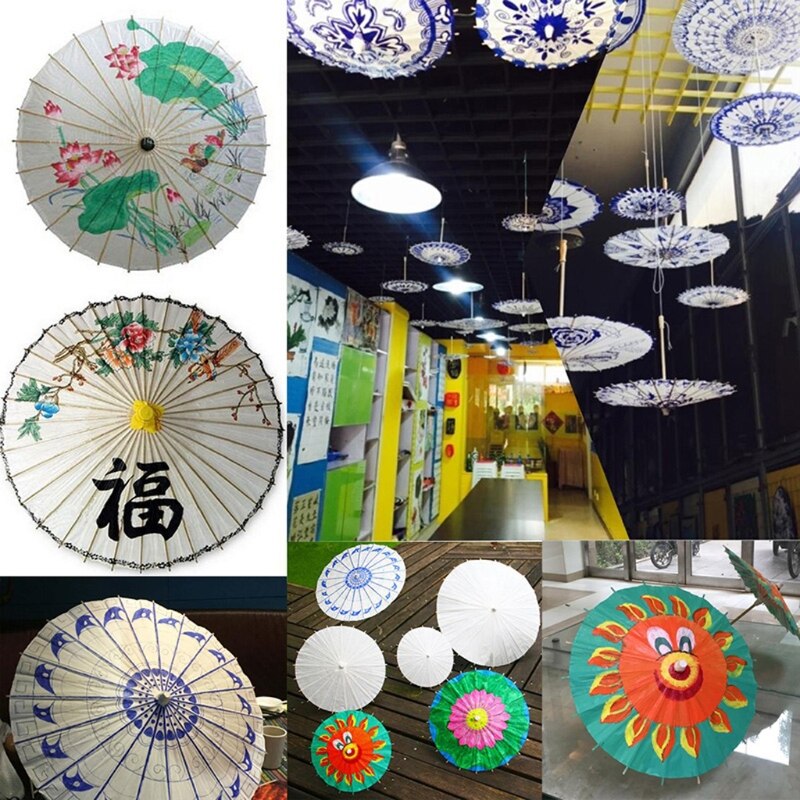 Paraguas De Papel Blanco Para Decoración De Fiesta Nupcial