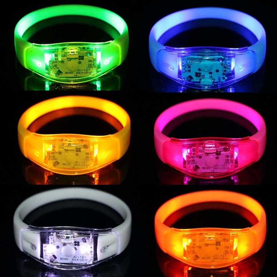 Siliconen Geluid Gecontroleerde Led Armband Activated Gloed Knipperende Bangle Armband Party Wedding Night Event Festival