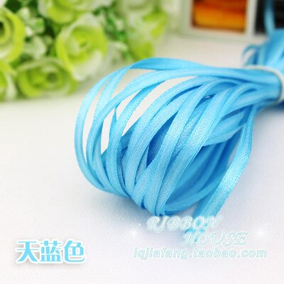 30 soorten Kleuren (20 meters/partij) 1/8 "(3mm) enkel Gezicht Satijnen Lint Singels Decoratie Kerst Accessoires DIY Linten: 12 Sky Blue