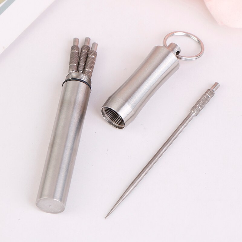 Useful Portable Stainless Steel Toothpick Holder Outdoor Rustproof Waterproof Household Travel Seal Box Holder Storage Toothpick