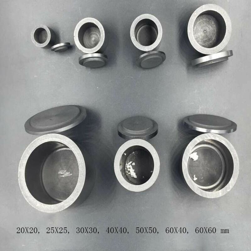 99.99%  renhed grafit smeltende digel kop grafit digel med låg cylindrisk til smeltning af guld sølv kobber messing værktøj