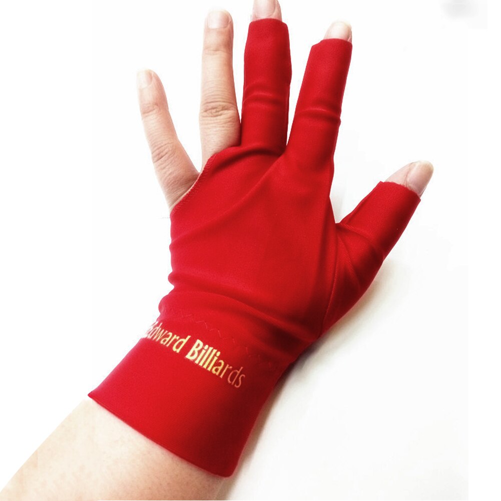 Snooker Speciale Biljart Drie-Vinger Handschoenen Biljart Professionele Antislip Concurrentie Handschoenen: Red