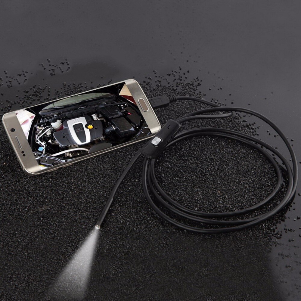 7mm Waterproof 1M/1.5M/2M/3.5M/5M Endoscope Lens Cable USB Inspection Borescope Camera For Android 640*480 Phones/1280*720 PC