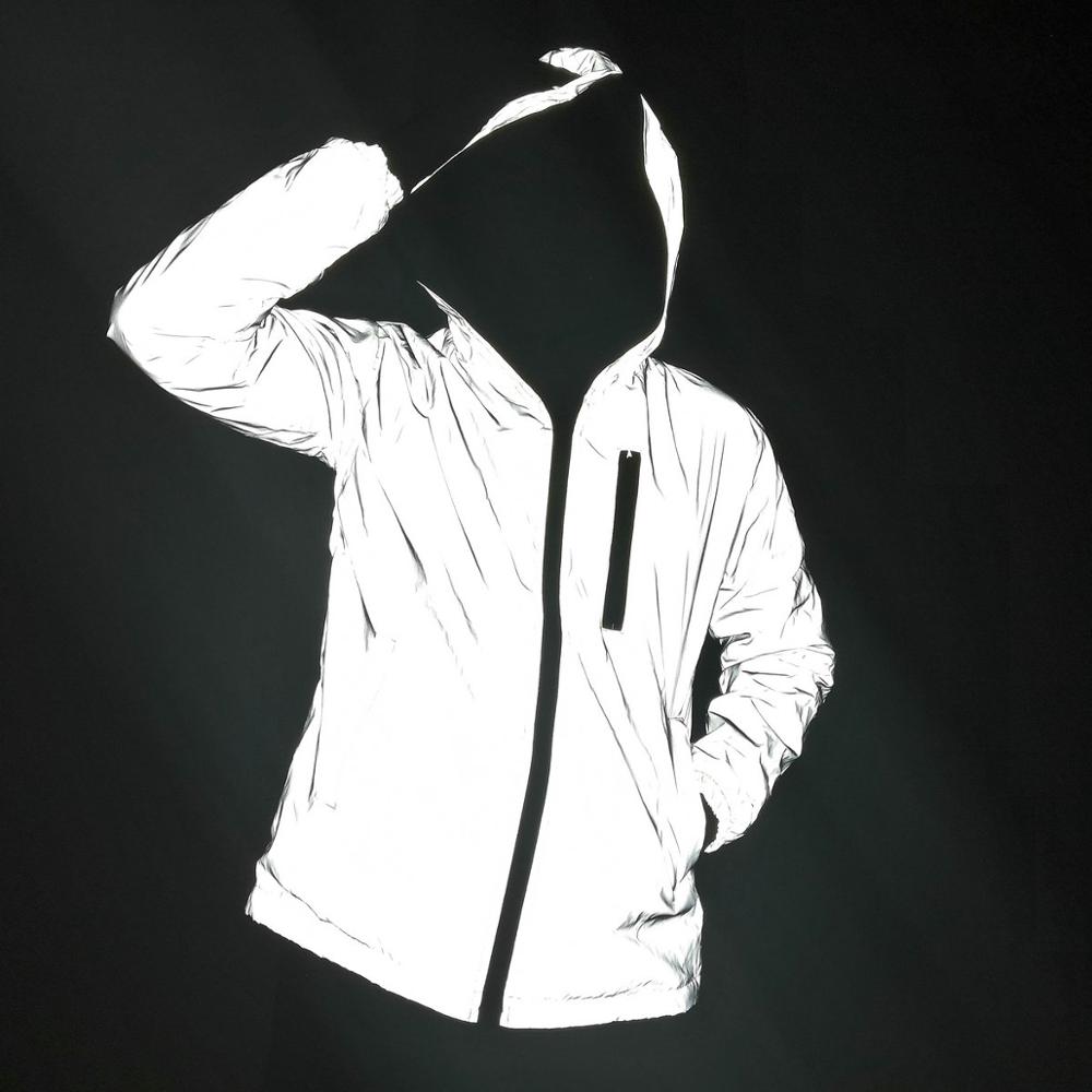 Chaqueta reflectante para hombre y niña, chaquetas ligeras y brillantes para niños, ropa de calle de Hip Hop, prendas de vestir impermeables para monopatín, novedad de: XXL
