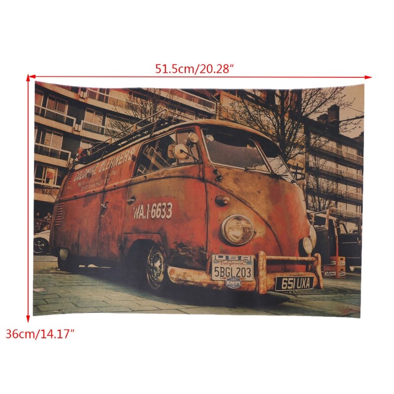Vintage Sign Bus Retro Painting Car Bar Antique Wa... – Vicedeal
