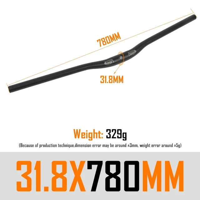 UNO-Manillar de bicicleta recto/ribalón, mango plano de aleación de aluminio para bicicleta de montaña, 640, 680, 720, 740, 760, 780, 800mm, piezas de bicicleta: Amarillo claro