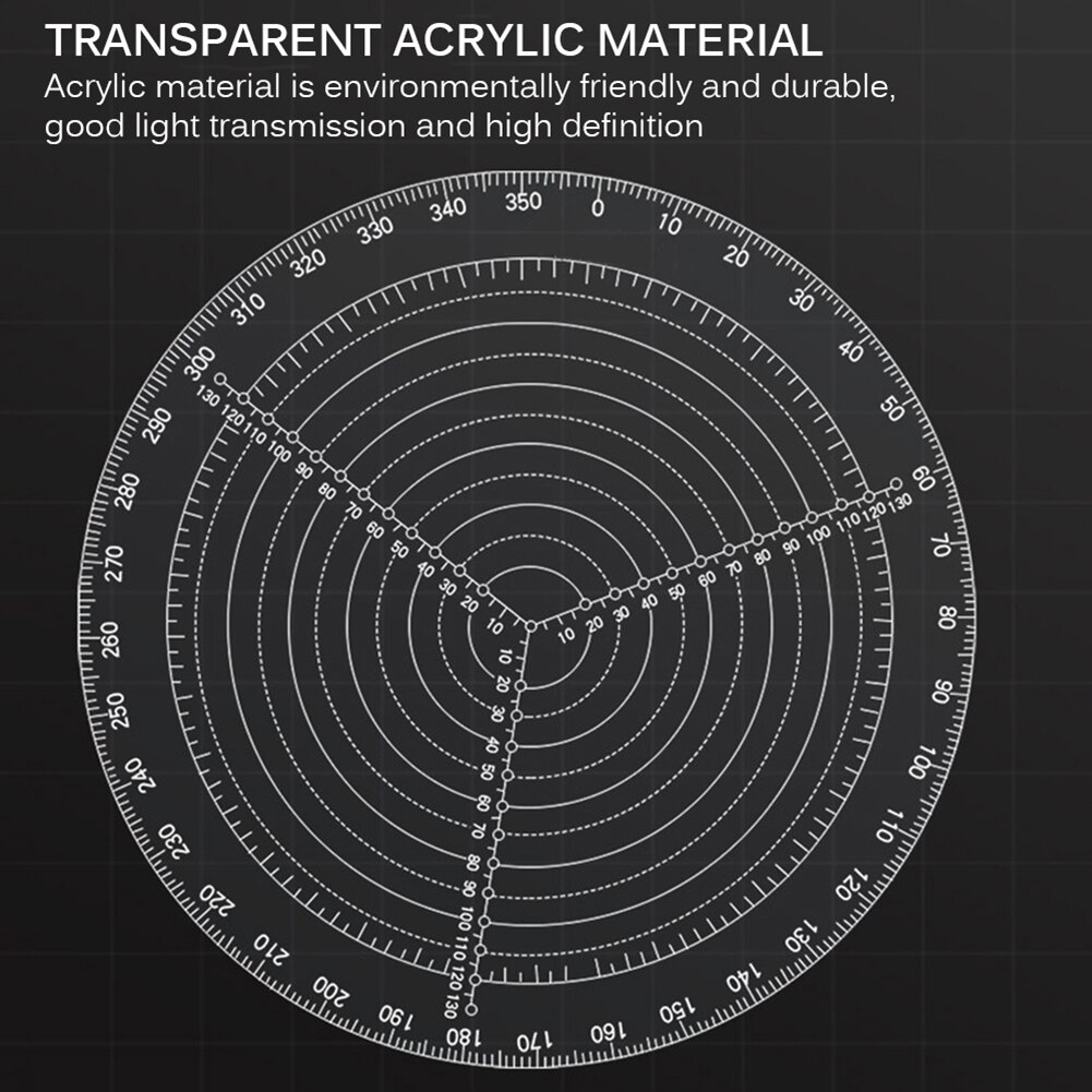 Transparent Acrylic Round Center Finder Compass Circle Cutter for Wood Turners Lathe Work Circles Drawing