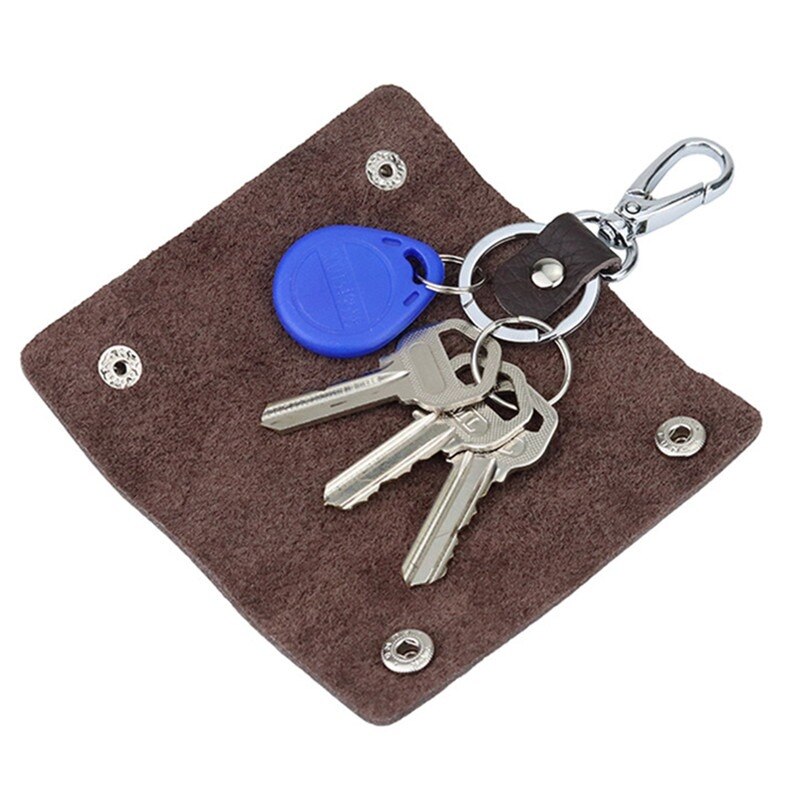 Retro Car Key Ring Holder Organizer Accessories Key Holder Leather Keychain Bag Purse Housekeeper Portable Men Key Case