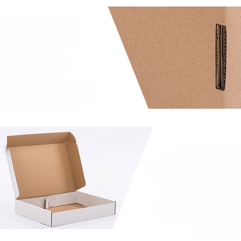 10Pcs 4 Sizes White Paper Box 3 Layer Corrugated Box Brown Kraft Box Wallet Underwear Packaging Boxes Thicken Box Mailer
