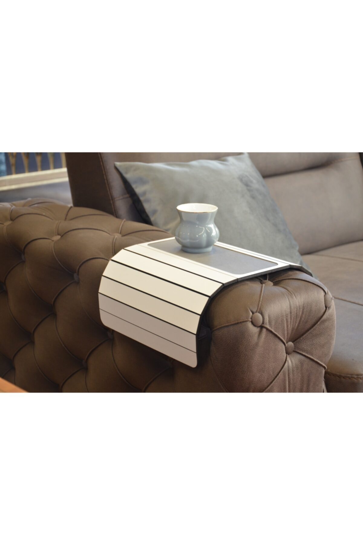 White Wood Folding Portable Side Coffee Table