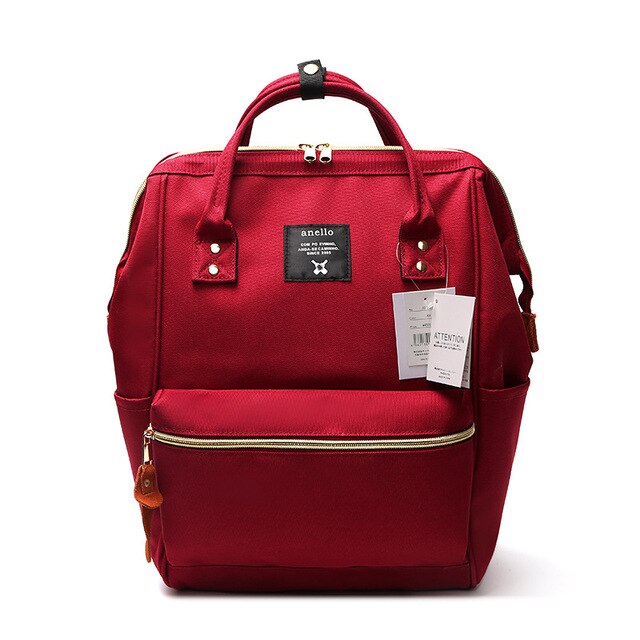 Japan Style Oxford School Backpacks For Teenage Girls Boys Vintage Backpack College Bag Women Lightweight A Ring Cute Backpack: Wine Red / Big L27cm H39cm