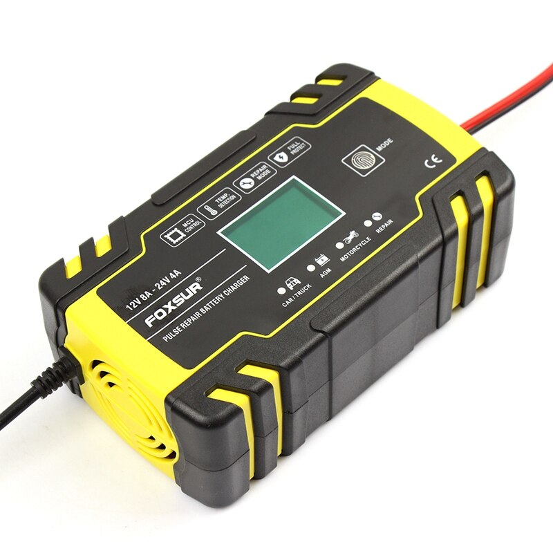 Foxsur 12V 8A 24V 4A Pulse Reparatie Lader met Lcd... – Grandado