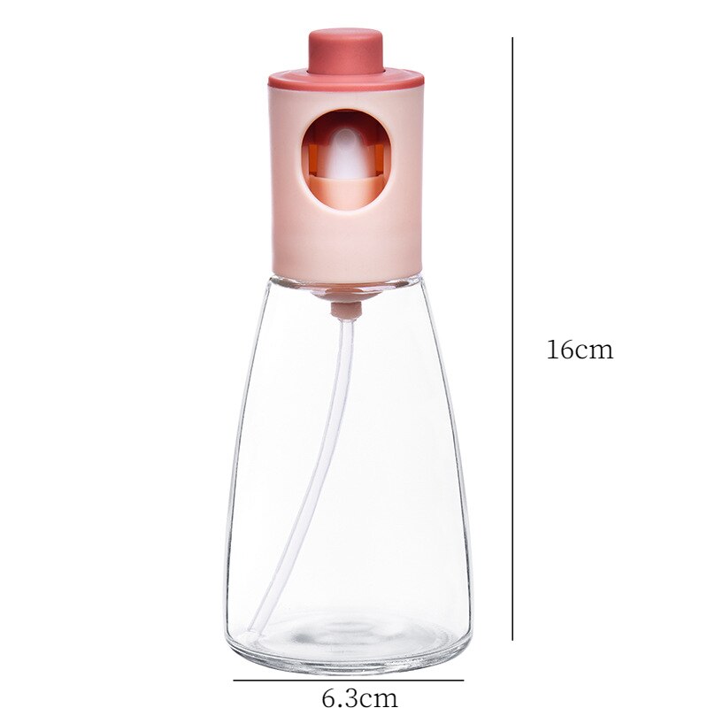 Spray Oil Dispenser Barbecue Glass Oil Spray Bottle for Oil Soy Sauce Vinegar Sprayer Seasoning Bottle Kitchen Accessories: Pink 180ML