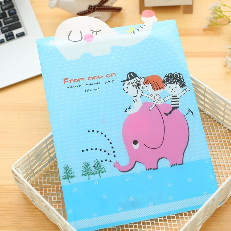Animal Cover Cartoon File Bag A4 File Information Bag File Cover Student Stationary School Office Supply