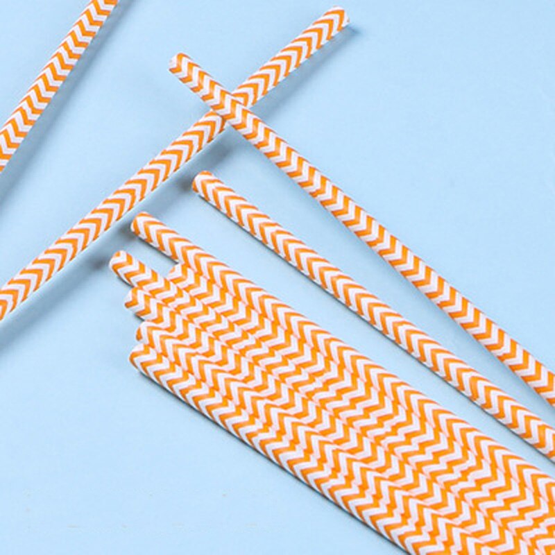 25 stuks/partij papieren rietjes voor kinderen verjaardag bruiloft evenement feest kerst benodigdheden bar pub drinkrietjes decoratie: Oranje