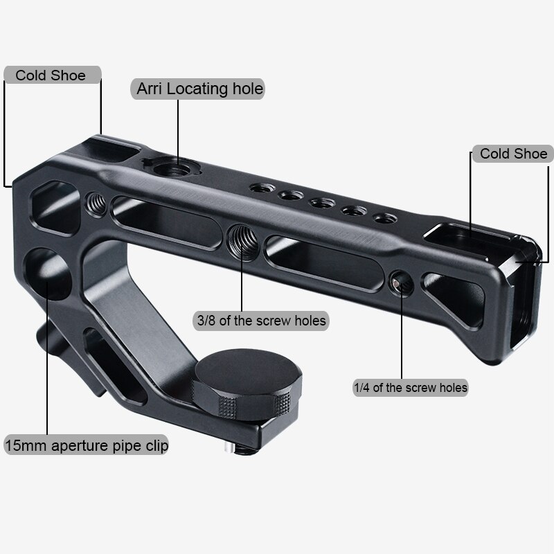 UURig R008 Camera Top Handle Hand Grip Handgrip Arri Locating Screw Monitor Mic Rig Cold Shoe for Nikon Canon Sony DSLR Camera: Default Title