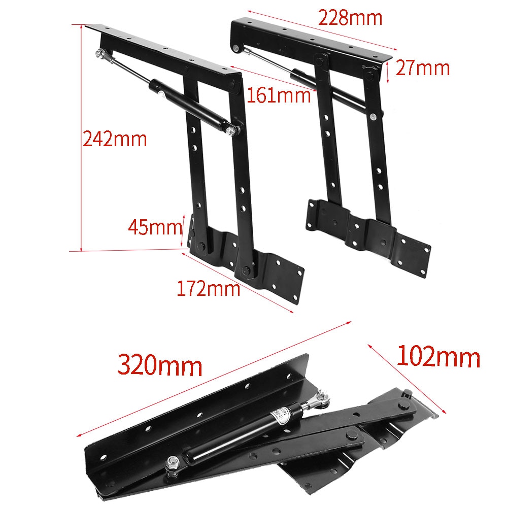 2x Practical Lift Up Coffee Table Mechanism Hardware Top Lifting Frame Furniture Hydraulic Hinge Furniture Hardware
