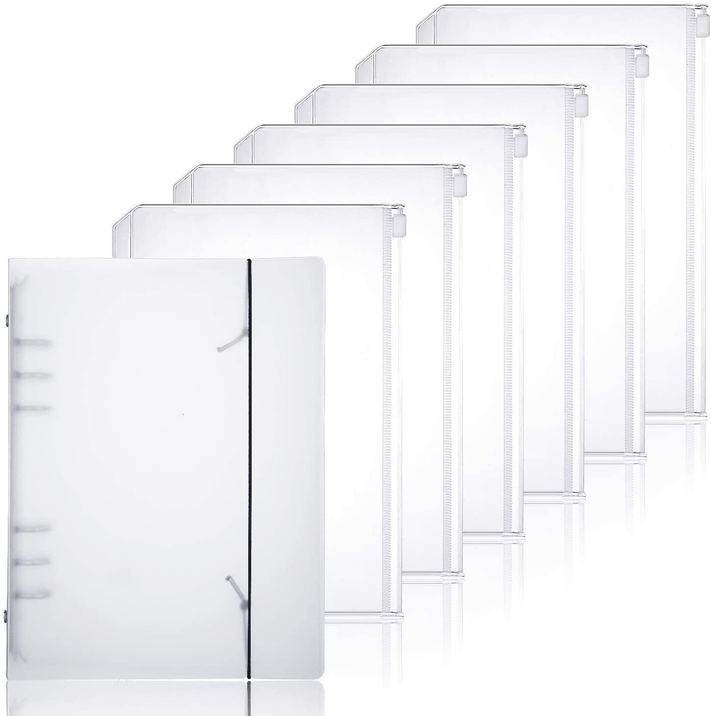 A6 Clear Plastic Bindmiddel Zakken 4 1/5X6 3/4 Losse Blad Zakken Organizer Budget Envelop Systeem, met Clear Bindmiddel Cover: A5 size-Clear 6