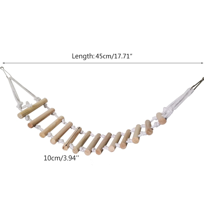 Vogel Houten Ladder Bridge Hamster Klimtouw Ladder Speelgoed Eenvoudige Installatie Ideaal Voor Kleine Tot Middelgrote Vogels