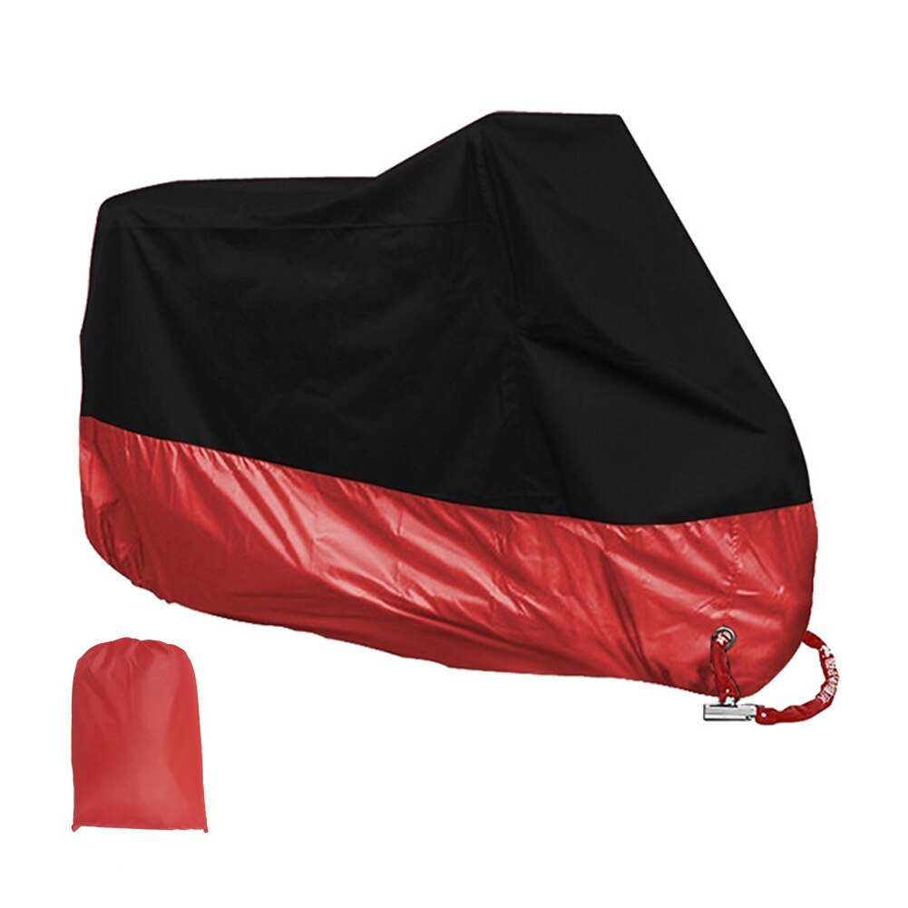Motor Cover Waterproof Outdoor Protector Rainproof Outdoor Blanket Motorcycle Rain Sun Dust proof Moto Cloth: L / Black and Red