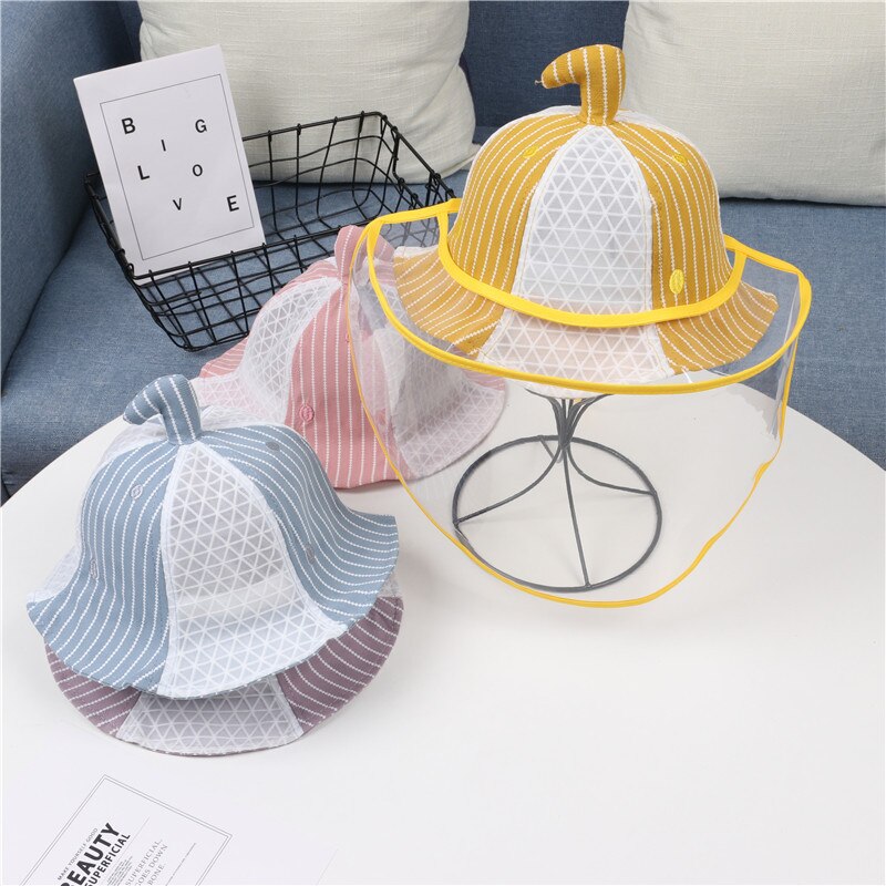 Baby Kids Cute Removable Anti-droplet Anti-Saliva Splash-Proof Dust-Proof Full Face Cover Safety Protective Fisherman's Hat Caps