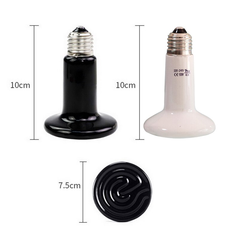 Heat Lmap Pet Reptile Far Infrared Ceramic Heating Lamp 220V Mini Heat Emitter Light Bulb 25W 50W 75W 100W 150W 200W