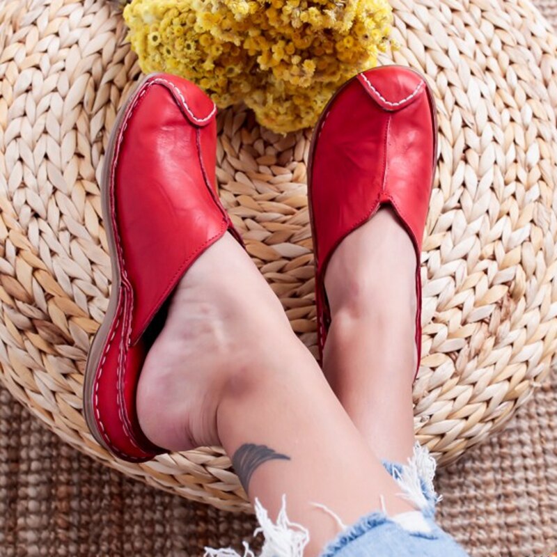 Dames muiltjes platte sandalen sandaal vrouwelijke lage hak slippers zomer slippers vrouwen ronde neus riet geweven strandschoenen