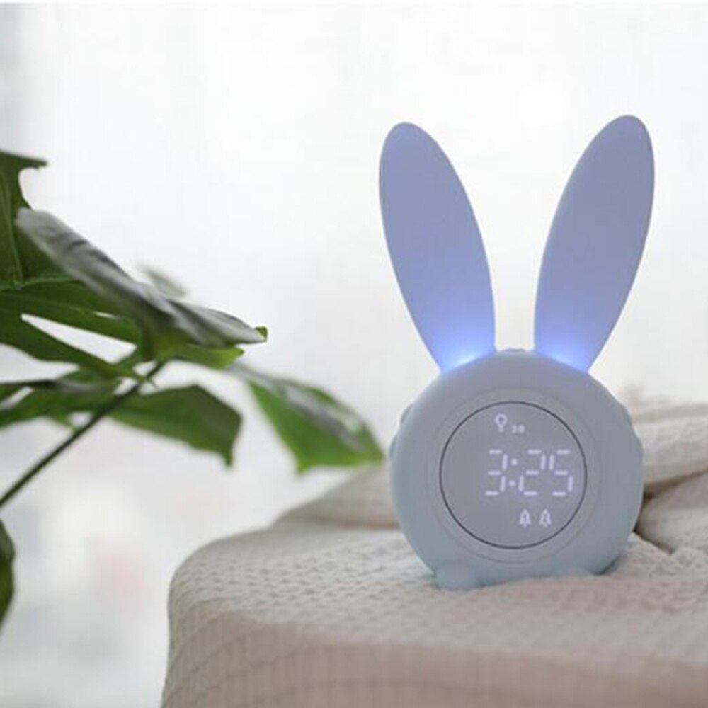 1pc wekkers grappig schattig lief konijn wekker led wekker nachtlamp voor thuis: Blauw