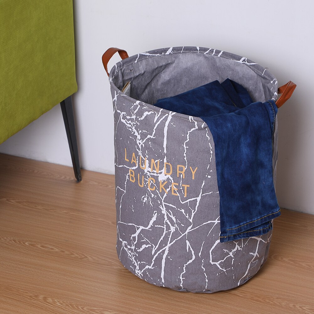 Laundry Basket Canvas Waterproof Organizer Basket Large Capacity Laundry Hamper Dirty Clothes Storage Basket Home Storage Bin