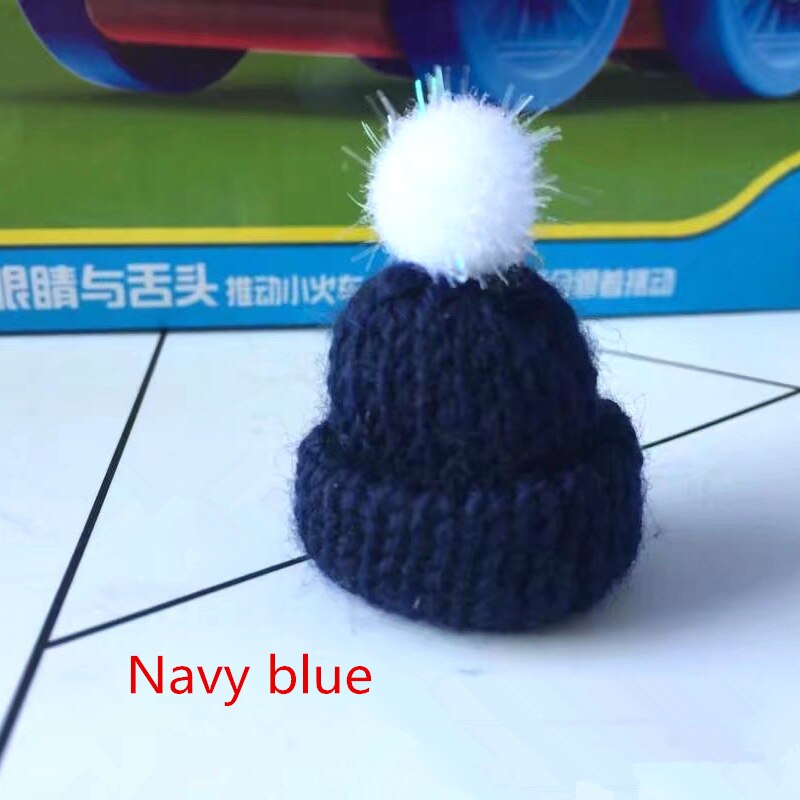 10pc maomao ballen mini breien muts diy pop decoratieve benodigdheden telefoonhoesje tas kledingstuk kunst knutselmateriaal kinderen haar ornament: Marineblauw