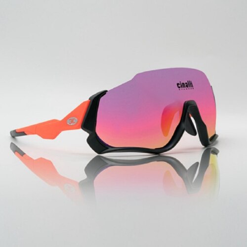 Cinalli Cycling Glasses Outdoor sport sunglasses Running Windproof Speed Skating Sunglasses Polarized color changing glasses: Orange black 1