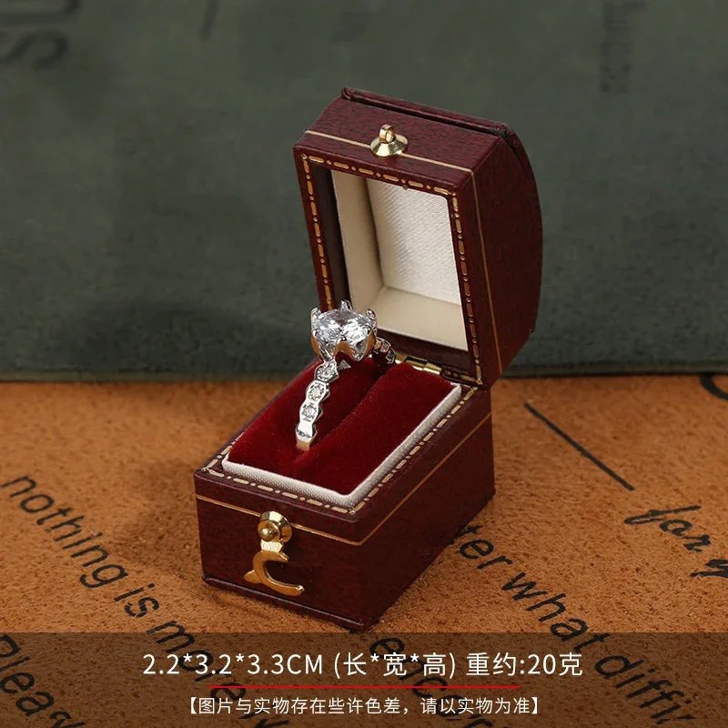 Caja pequeña para anillos de joyería para anillos de propuesta, ceremonia, bodas o ocasiones especiales, caja para anillos para mujeres y niñas con ranura única