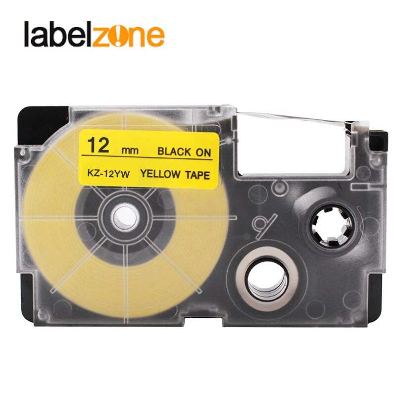 Multicolor 12mm XR-12WE XR-12X XR-12YW Laminiert Label bänder kompatibel für KL60 KL100 KL120 KL750 KL780 KL820 KL7000 KL-7200: Black on yellow