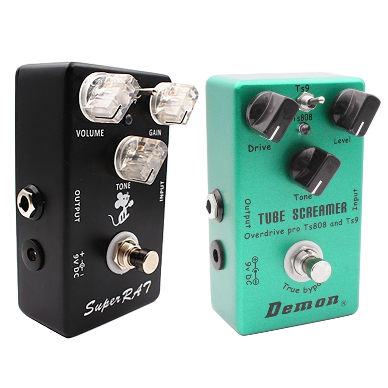 Mosky Super Rat guitare effet pédale fait à la main trois effets de classique Rat distorsion Boost & MOSKY démon TS808 Tube Screamer