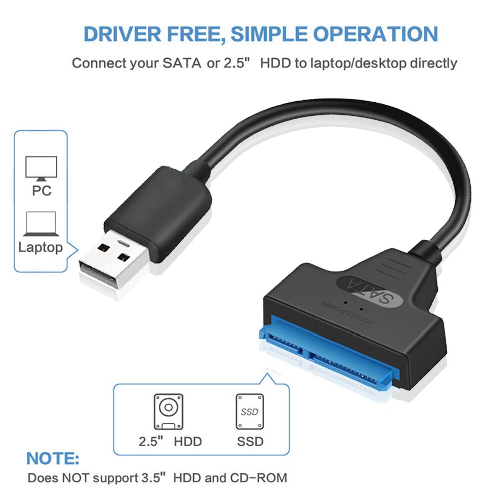 Usb Sata 3 Kabel Sata Naar Usb 2.0 Adapter Ondersteuning 2.5Inch Externe Ssd Hdd Hard Drive Case Draad 22 pin Sata Iii Harde Schijf Kabel