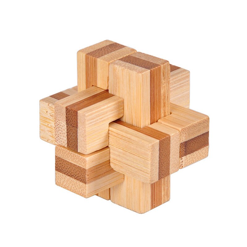 Holz 3D IQ Puzzle Kongming Schlösser Luban Lock Gehirn Teaser Logic Puzzle Cube Pädagogisches IQ Spiel Spielzeug für Erwachsene Kinder jugendliche: 6