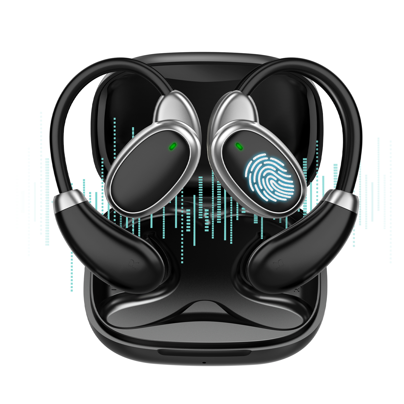 150 Languages Translator Earbuds Portable Two-way Instant Voice Translator Wireless Bluetooth Earphones for Travel Meeting Learn: black