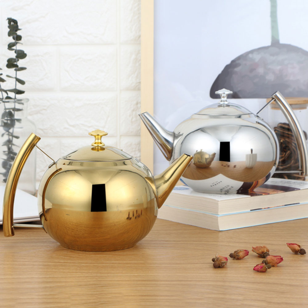 1.5L/2L Rvs Theepot Thee Set Koffie Pot Theepot Met Filter Hotel Restaurant Home Fornuis Waterkoker Theepotten Middag thee